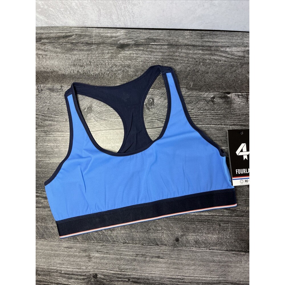Four Laps Circuit Sports Bra Blue Athletic Wear Large NWT